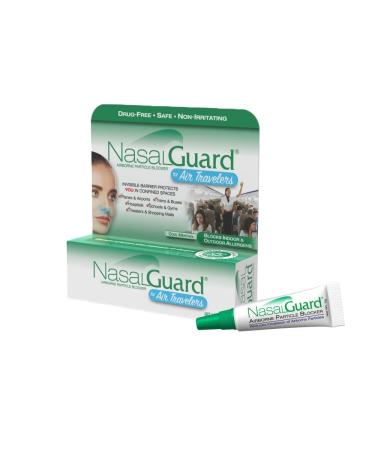 NasalGuard Airborne Particle Blocker Nasal Gel for Air Travelers - Drug-Free Non-irritating Non-drowsy Airplane Travel Approved (Cool Menthol) - Over 150 Applications Per Tube (0.1 oz Pack of 1) Cool Menthol 3 Gram