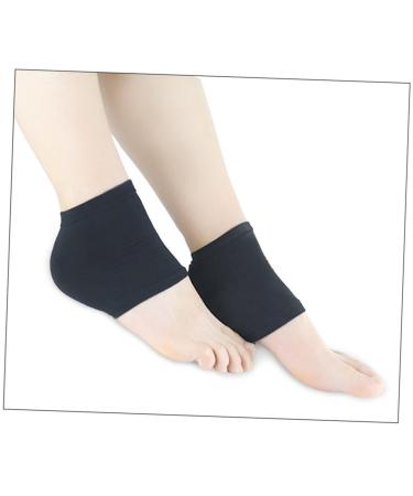 DRESSOOS Heel Protector Dry Feet Socks Moisturizing Socks Heel Moisturizing Sock Black Gel Heel Absorbers Heel Sock Heel Sleeves Black Socks Black Heel Socks for Heels Foot Sock Spa Insole