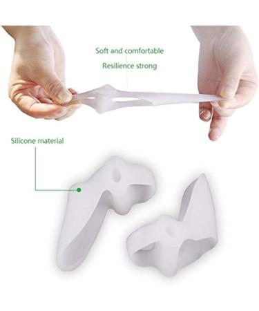 PediMend 2X Silicone Gel Toe Separator for Big Toe Alignment & Bunion Protection - Toe Straightener & Alignment Support - Unisex Foot Care (White) - Buy Online on GoSupps.com