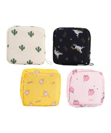Hapinary 4 pieces women bands storage bag portable ladies bandage bag menstrual bandage bag tampon storage bag portable period pocket thickened tampon bags