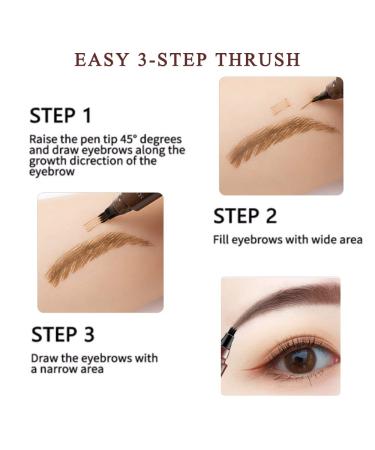 Upgrade Waterproof Microblading Eyebrow Pen - 24HR Long Lasting, Smudge-proof, Natural Look - Light Brown - Buy Online on GoSupps.com