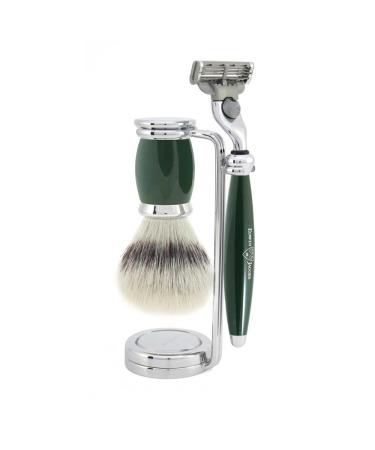 Edwin Jagger Bulbous 3 Piece Set Compatible With Mach3 Cartridges (Green)