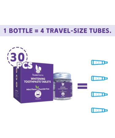 Purple Toothpaste Tablets for Teeth Whitening - Rabbitooth Mint Flavor 30pcs Color Correction - Buy Online on GoSupps.com