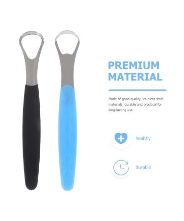 2 Sets Stainless Steel Oral Mouth Cleaning Scraper Tools | Black & Blue - Best for Dental Hygiene Care - Buy Online on GoSupps.com