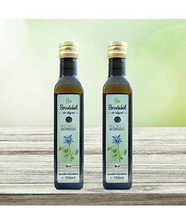Organic Borage Oil 500ml - 100% Natural Cold Pressed Virgin Oil (Pack of 2 x 250ml) - International Shipping - Buy Online on GoSupps.com