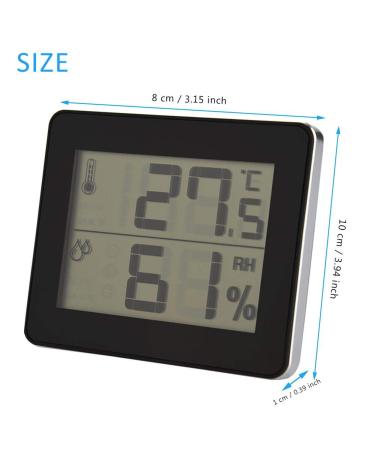 Digital Hygrothermograph & Thermometer - LCD Humidometer for Accurate Room Temperature & Humidity Measurement (Black) - Buy Online on GoSupps.com