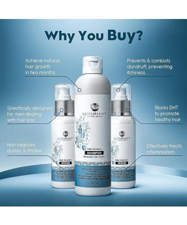Luxuriant Asian Herbs Hair Growth Shampoo & 2 Serums | Promotes Healthy Hair Growth | Anti-Dandruff Moisturizing & Thickening Solutions | For All Hair Types (1 x 250ml) - Buy Online on GoSupps.com