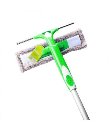 Glass Wiper- Double Sided Glass Window Cleaning Silicone Squeegee Shower Screen Wash Washer Wipe Microfibre Pad Squeege