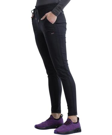 Women's Stretchy Knit Drawstring Scrub Pants CK095 - Small, Black - Buy Online on GoSupps.com