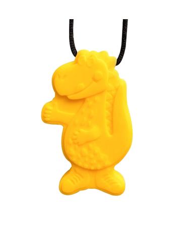 Buy Sensory Chewing Chain - Silicone Dinosaur Necklace for Children | Kieletzeugen Oral Motor Chew Toy Qihuyi Yellow - Buy Online on GoSupps.com