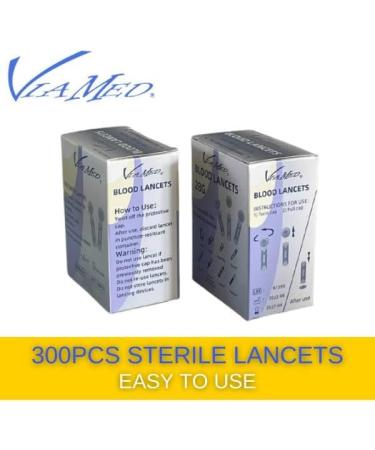 Viamed 28 Gauge Diabetic Lancets - 300 Count | Sterile Single Use Blood Sugar Lancets for Diabetes Testing | Fits Most Lancing Devices - Buy Online on GoSupps.com