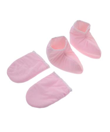 Housoutil 2 Pairs Paraffin Bath Mitts Paraffin Wax for Hands Insulated Gloves Pumpkin Hat for Adults Warm Gloves Dry Hands Gloves Thermal Gloves Kaleidoscope Toy Mittens Pink Spa