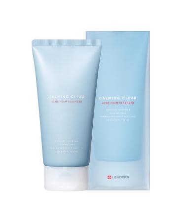 Leaders Calming Clear Acne Foam Cleanser Gentle Deep Cleanser for Acne-Prone Skin Acne Skin Care Calms Redness & Irritation Controls Excess Sebum & Exfoliate Dead Skin Cells 150ml (5.07 oz)