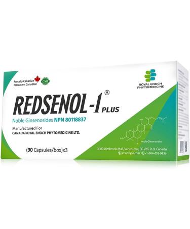 REDSENOL-1 Plus Highly Concentrated Ginseng Extract-Proprietary Formula with 20% Rare Noble Ginsenosides (Rg3 Rg5 Rh2 Supplement)-More Potent Than Traditional Red Ginseng Supplement-3 Boxes 90 Count (Pack of 3) - Buy Online on GoSupps.com
