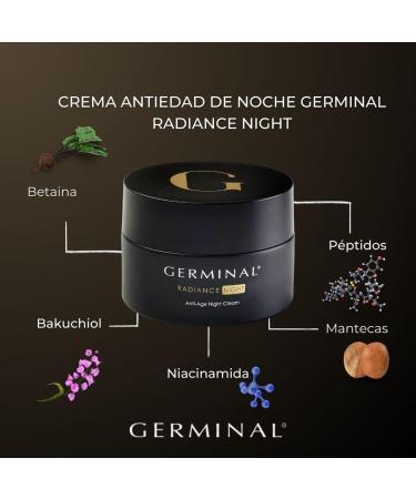 GERMINAL Radiance Night Antiwrinkle cream for women from 40 years night cream for all skin types provides strength and clarity with Botox licking effect and uniforms 50 ml - Buy Online on GoSupps.com