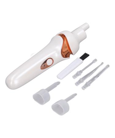 LED Ear Wax Remover Portable Safe 200mAh Vacuum Electric Ear Cleaner for Daily Care (White)