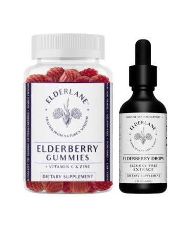 Elderlane Elderberry Tincture and Elderberry Gummies - Formerly RD Naturals - Immune Support Supplement for Adults and Kids - 2 Oz Drops and 60ct Gummies