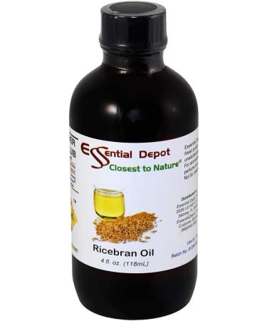 Rice Bran Essential Oil 4 oz - GC/MS Tested & Safety Sealed - Premium Quality in Amber Glass Bottle - Buy Online on GoSupps.com