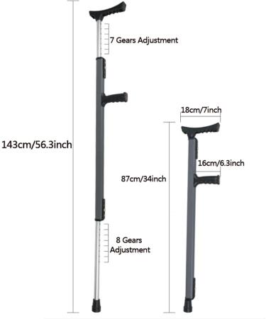 Walking Support Forearm Crutches(1 Pair) Adjustable F-Type Armpit Crutches Ergonomic Underarm Crutches Medical Mobility Device (Color : Gray) Anniversary Lucky Star Grey - Buy Online on GoSupps.com