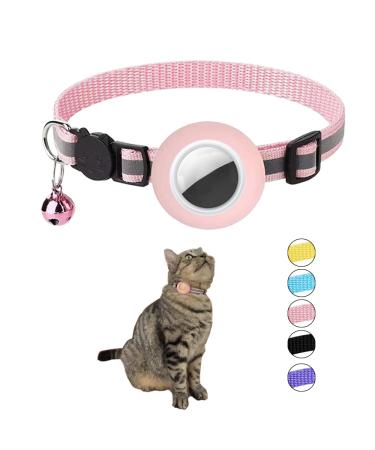 Hepplly Reflecting Airtag Cat neck band with a bell and Airtag holder compatible with the Airtag cat neck band with fragile safety buckle for kitten cat (Hellrosa) - Buy Online on GoSupps.com