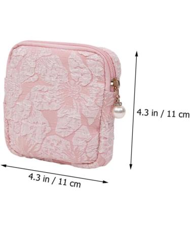 DOITOOL 4 Pcs Sanitary Napkin Storage Bag | Travel Makeup Organizer | Tampon Purses Period Kit | Cotton Linen Small Bag Black Pink | 11x11x3cm - Buy Online on GoSupps.com