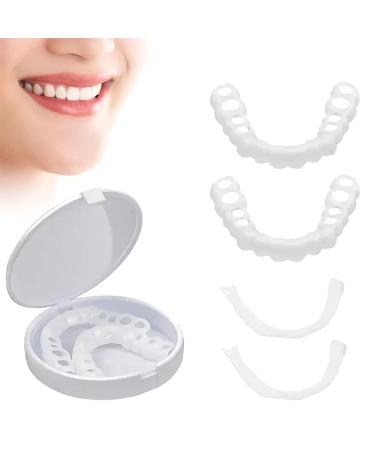 Iksvmsi's prostheses fake teeth false teeth to put on 2 pairs of false artificial temporary teeth braces smiling teeth veneers for tooth defects cover