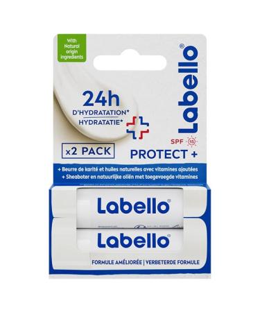Labello LABELLO Protect + (1 x 5 ml) Lip Balm Enriched with Natural Oils and SPF 15 Sun Protection Lip Care Long-Lasting Hydration for 24 Hours