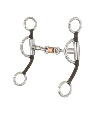 Tough-1 25933 3 Piece DOGBONE Roller Shank Snaffle BIT