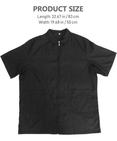 Mobestech Barber Smock - Zip Up Short Sleeve Jacket for Men & Women | Hair Stylist Cape & Apron | Beauty Salon Supply - Black XL - Buy Online on GoSupps.com