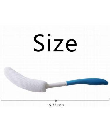 MagiDeal Vinyl Quote Me Long Anti-Slip Curve Handled Bath Body Brush - Easy Reach for Seniors - Blue - 1 Count - Buy Online on GoSupps.com