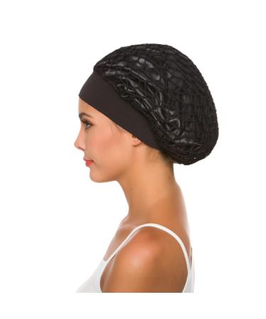 Crochet Hair Net Snood Hat Satin Sleep Cap for Women - Black - Buy Online on GoSupps.com