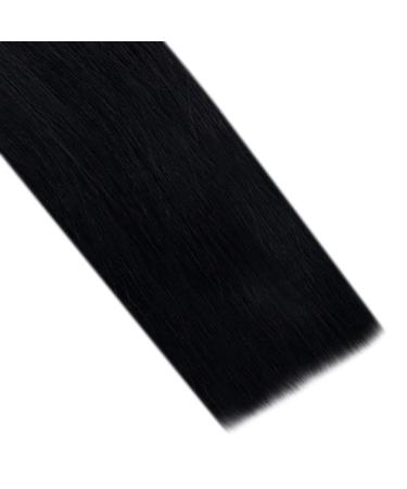 RUNATURE 40CM Real Hair Wefts Black Extensions - 100g Straight Hair for Sewing | Color #1 - Buy Online on GoSupps.com