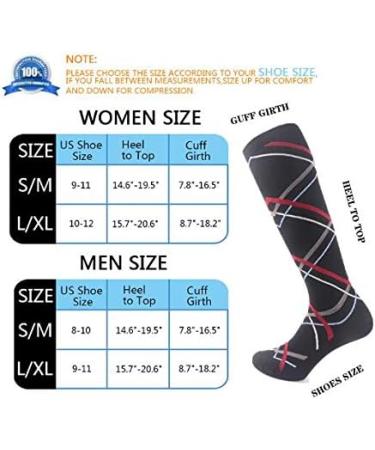 Zlyj 3 Pair Compression Socks for Men & Women (20-30mmHg) Knee-High Patterned Socks for Running Sports & Fitness - Buy Online on GoSupps.com