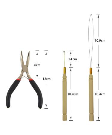 Black Hair Extensions Tool Kit with Pliers, Pulling Hook, and 500 Micro Links Rings Beads - Black Hair Pliers Included - Buy Online on GoSupps.com