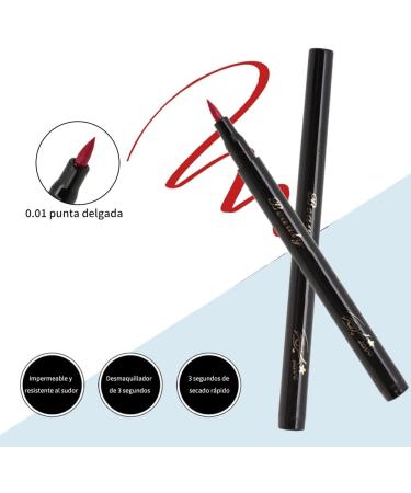 Sonew Waterproof Liquid Color Eyeliner Colorful Eye Pencil Long-lasting and Natural Effects Create Ideal Makeup for Christmas and New Year(06#red) - Buy Online on GoSupps.com