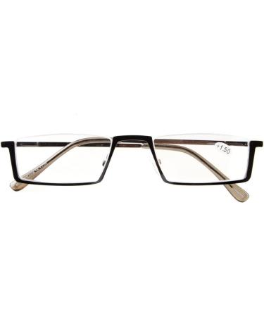 Eyekepper Metal Half Rim Reading Glasses +0.75 | Stylish Gunmetal Frame | Spring Hinge | International Shipping - Buy Online on GoSupps.com