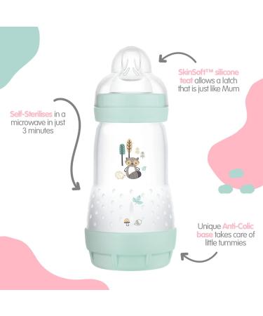 MAM Easy Start Self Sterilising Anti Colic Newborn Bottle Set & Soother - Blue | Newborn Essentials Set - Buy Online on GoSupps.com