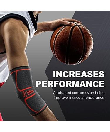 UFlex Elbow Compression Sleeve for Injury Recovery | Tendonitis Tennis Elbow Brace for Men & Women | Medium Size Wrap for Weightlifting & Sports - Buy Online on GoSupps.com