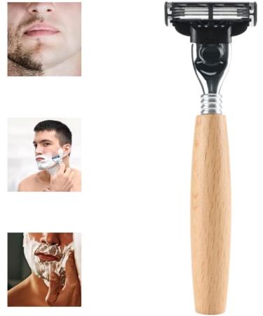 Buy Safety Wood Handle Double Edge Shaver - Portable Reusable Beard Cleaning Tool for Men & Women | Fast International Shipping - Buy Online on GoSupps.com
