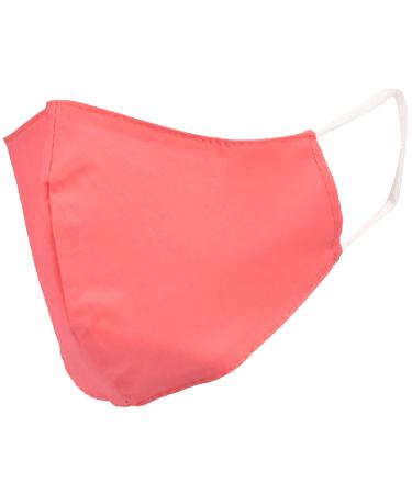 styleBREAKER Unisex Cotton Fabric Mask Plain Double Layer Reusable Washable Community Mask 08040005 Coral