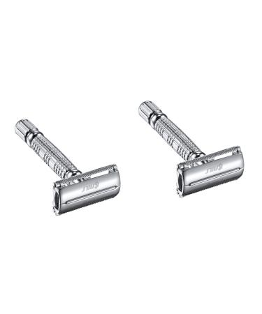 Beaupretty 2pcs Manual Shaver Metal Razor Old Style Shaver Beard Razor Face Beard Shaver Beard Shaving Razor Safety Shaver Manual Razor Old Type Razor Hand Shaver Manual Shaving Cutter
