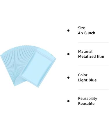 100 Pieces Holographic Storage Bags for Food - Light Blue 4 x 6 Inch - Buy Online on GoSupps.com