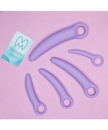 Pelvic Floor Trainer Set by Moscoto - 5-Piece Soft Silicone Dilators for Beginners to Advanced | Includes Cotton Travel Pouch - Buy Online on GoSupps.com