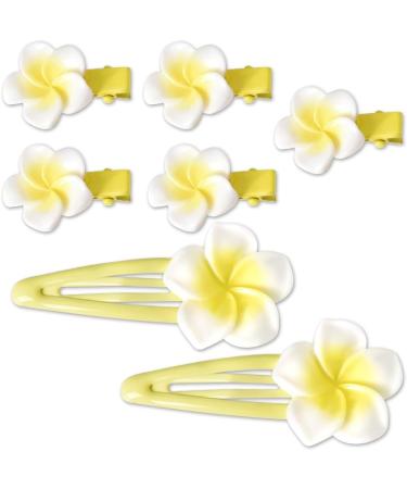 Plumeria Flower Clips Hawaiian Frangipani Hairpins Beach Hair Accessories for Women Mini Flower Hair Barrette Clips for Girls Duckbill Clips for Beach Wedding Summer Holiday - Buy Online on GoSupps.com