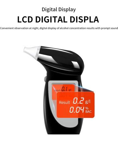 Portable LCD Breathalyzer with 50 Mouthpieces - Alcohol Tester for Personal & Professional Use - Buy Online on GoSupps.com