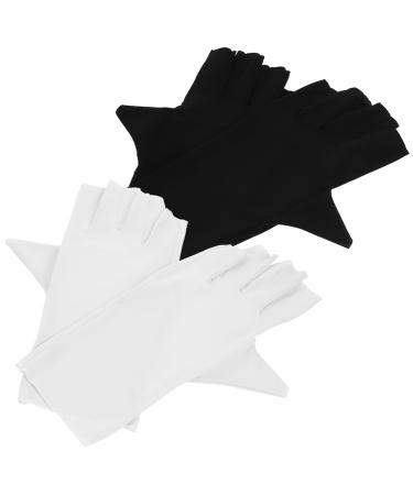 FRCOLOR 2 Pairs Sun Gloves Pink Gloves Nail Uv Gloves Uv Protection Gloves for Gel Nail Lamp Gel Nail Lamp Uv Gloves Nail Art Supplies Uv Nail Gloves Nylon Nail Supplies Summer 21x12x0.1cm As Shown