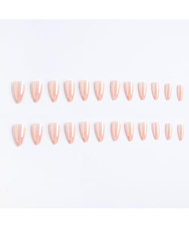 Shop Medium Pink Almond Press on Nails - 24 Pcs Glossy Chrome Full Cover Acrylic Nails for Women & Girls | Stylish Stick on Nail Designs - Buy Online on GoSupps.com