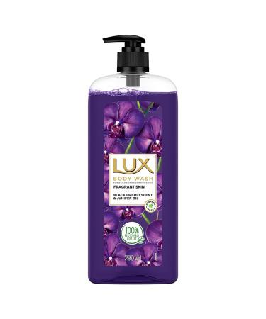 L'ux Body Wash Fragrant Skin Black Orchid Scent & Juniper Oil SuperSaver XL Pump Bottle with Long Lasting Fragrance Glycerine Paraben Free Extra Foam 750 ml