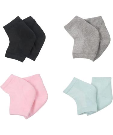 4 Pairs Gel Heel Socks - Moisturizing Open Toe Comfy Socks for Dry Cracked Skin Treatment - Buy Online on GoSupps.com