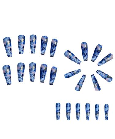 Srutueo 24Pcs Wearable Nail Patches Nail Art Chips Ins Style Hot Girl False Nails Detachable Press on Nails